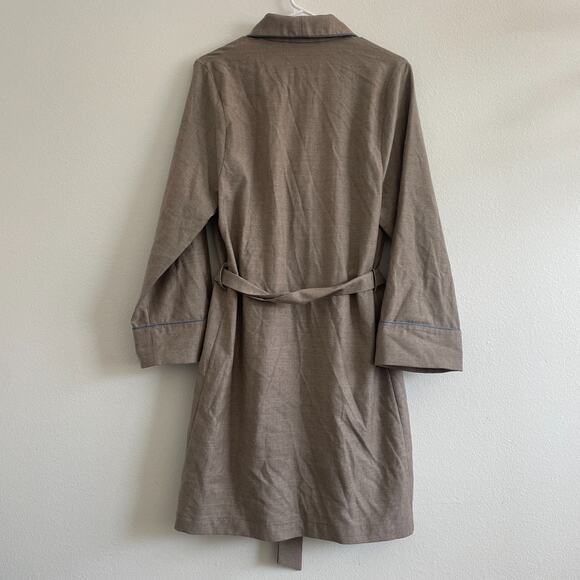 Morpho + Luna Robe Women M Alix Wool Beige Coverup Collared Pockets Quiet Luxury - Picture 2 of 7